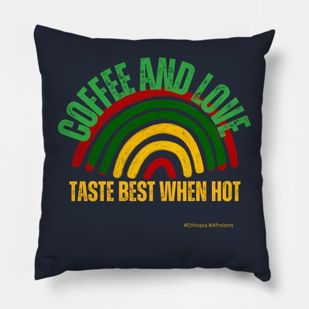 Coffee & Love - African Proverb Pillow by Afroisms