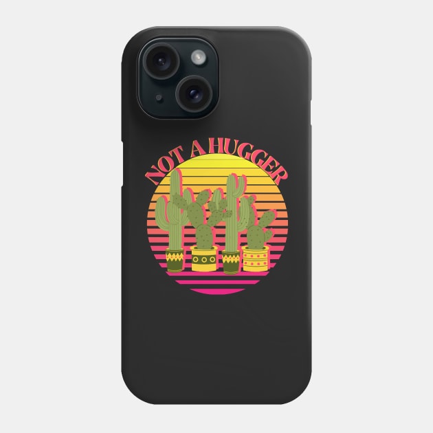 Not a Hugger - Retro Vintage Funky Saguaro Cactus Phone Case by Hopkinson