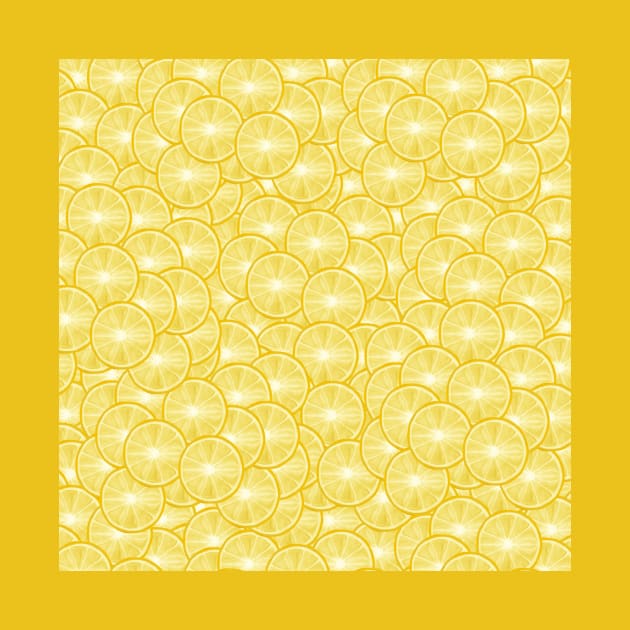 All Over Yellow Lemon Citrus Slice Pattern by Art by Deborah Camp