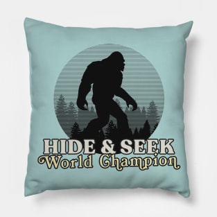 Retro Bigfoot Hide & Seek World Champion Pillow