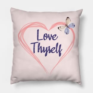 Love Thyself Positive Affirmation Phrase Pillow