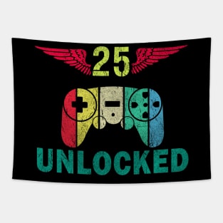 Level 25 Unlocked Awesome Since 1995 - Gamers lovers Tapestry