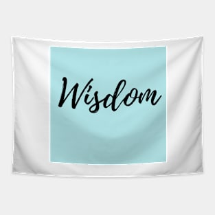 Wisdom - Blue Background Motivation Tapestry