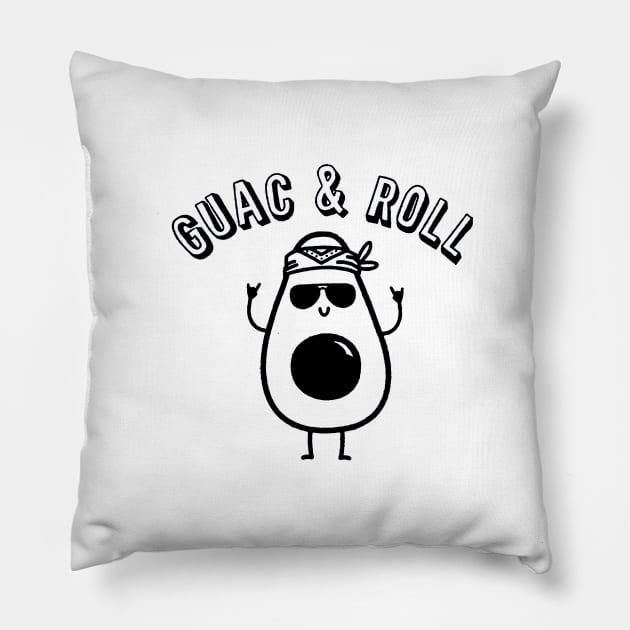Guac and Roll Pillow by robinmooneyedesign