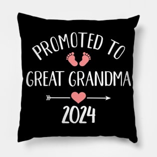 Promoted to great grandma 2024 for pregnancy announcement Pillow