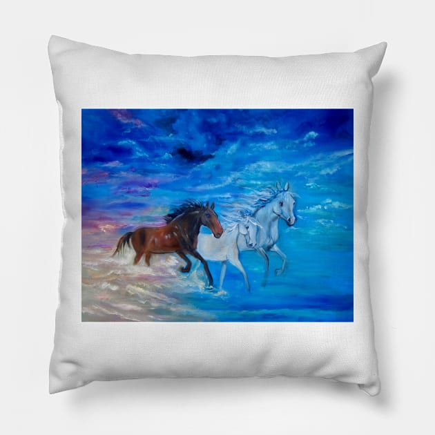 Wild Horses Pillow by jennyleeandjim