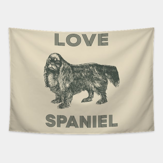 Love Spaniel Dog Tapestry by tabaojohnny