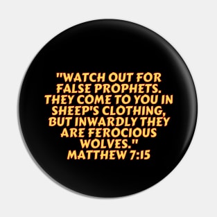 Bible Verse Matthew 7:15 Pin