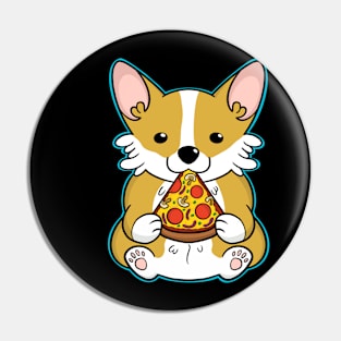 Cute Corgi with Pizza Pin