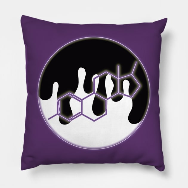 Neon Estrogen Chemical Structure: Purple Pillow by TrustyTransgender