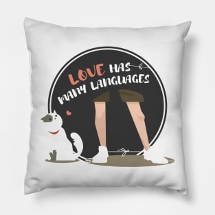 (cat) love has many languages Pillow