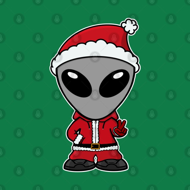 Santa Gray Space Alien by SpaceAlienTees