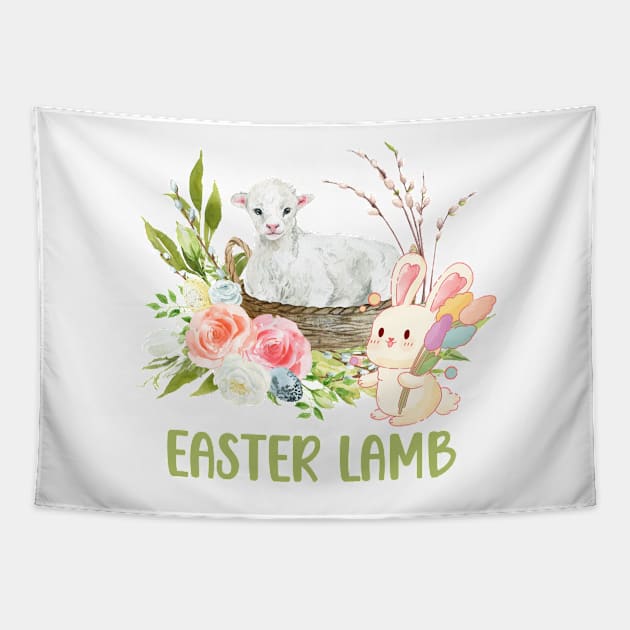 Easter Bunny Beautiful Easter Eggs Tapestry by ArtManryStudio