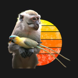 Monkey carries a parrot T-Shirt