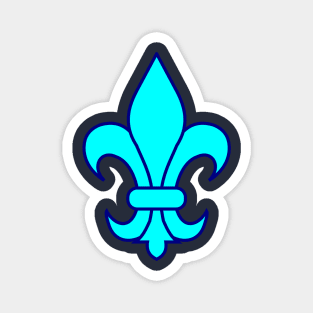 Fleur de lis (aqua blue) Magnet