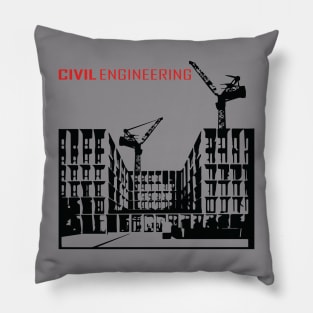 civil engineering, buildings, crane, engineer text Pillow