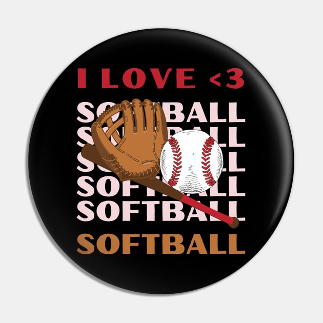 I love Softball My Favorite Softball Player Calls Me Mom Gift for Softball Pin by BoogieCreates