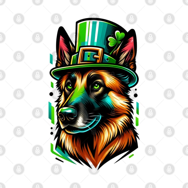 Belgian Malinois Celebrating Saint Patrick's Day by ArtRUs