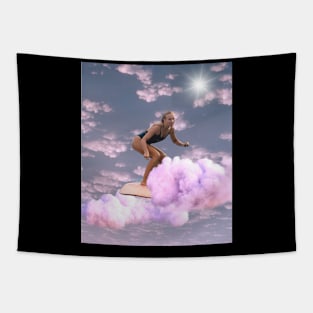 Surfing Above the Clouds Tapestry