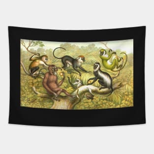 Primate types Circa 1874 Tapestry