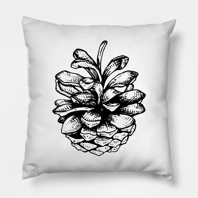 Pine Cone Pillow by illucalliart