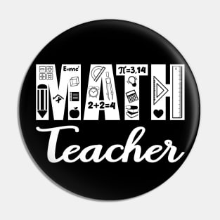 Math teacher (white) Pin