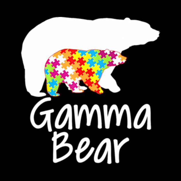 Gamma Autism Awareness Bear Rainbow Puzzle Ribbon Day by ZoeySherman