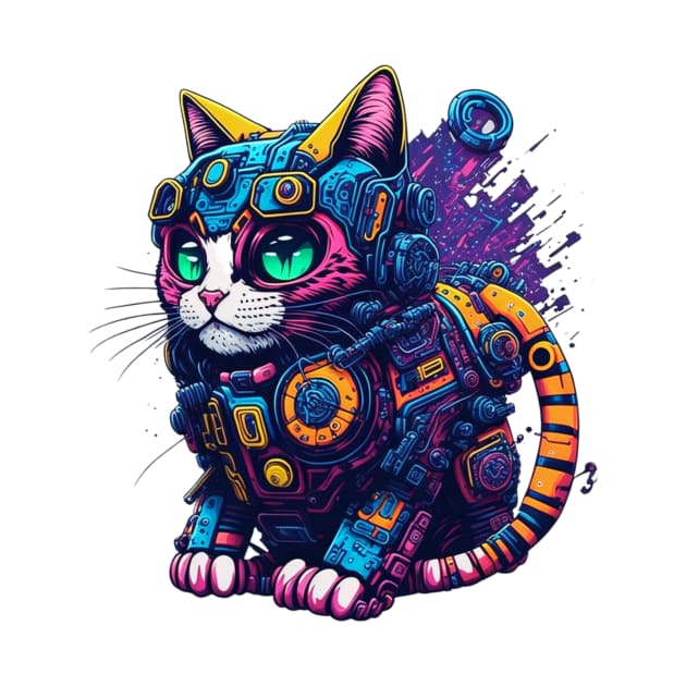 Colorful Robotic Cat by Mega-st