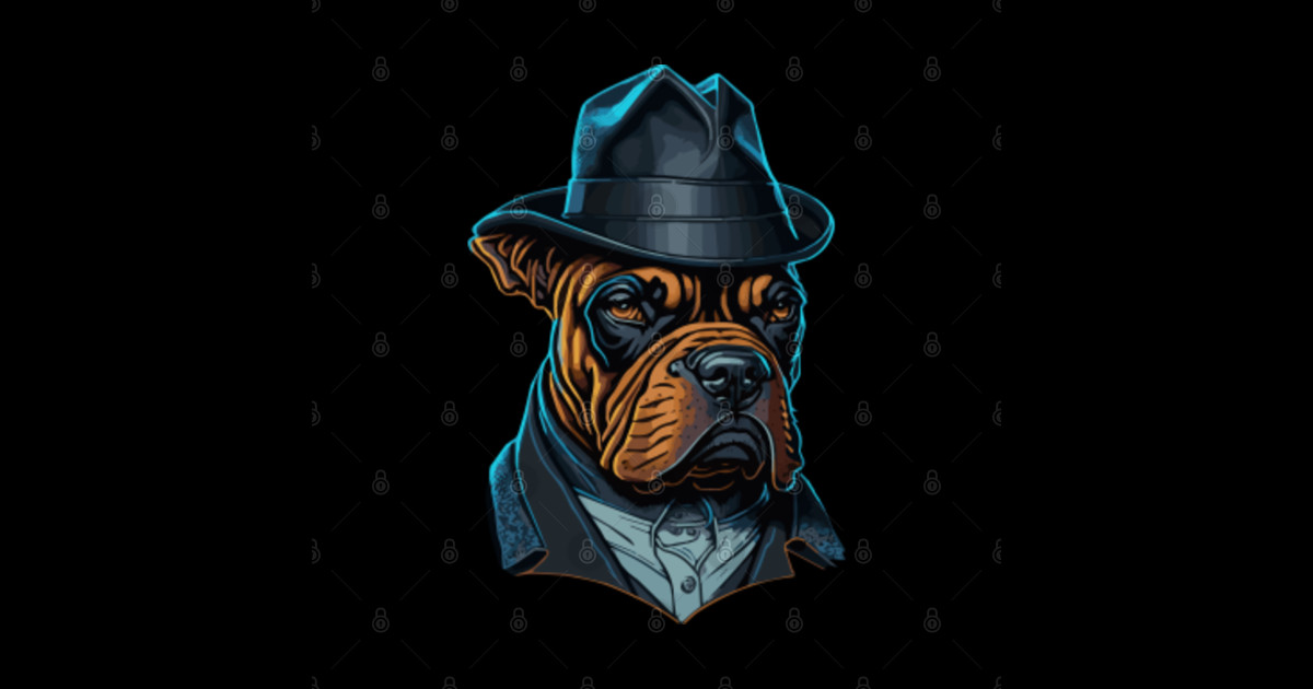 Cool boss dog art design K9kingpin Sticker TeePublic