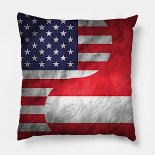 USA Austria Dual Yin Yang Flag Pillow