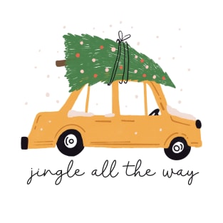 Hand Drawn Christmas Tree Car Funny T-Shirt