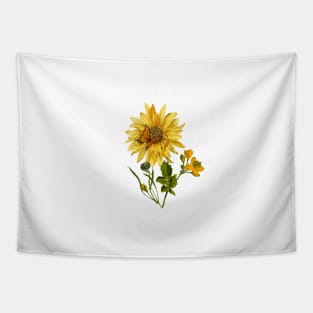 Beautiful Sunflower with butterfly - metamorphora Gift for nature lover Tapestry