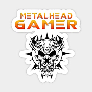 Metalhead Gamer Demon Skull Orange Magnet