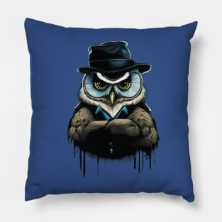 Gangsta Owl minimalistic design Pillow