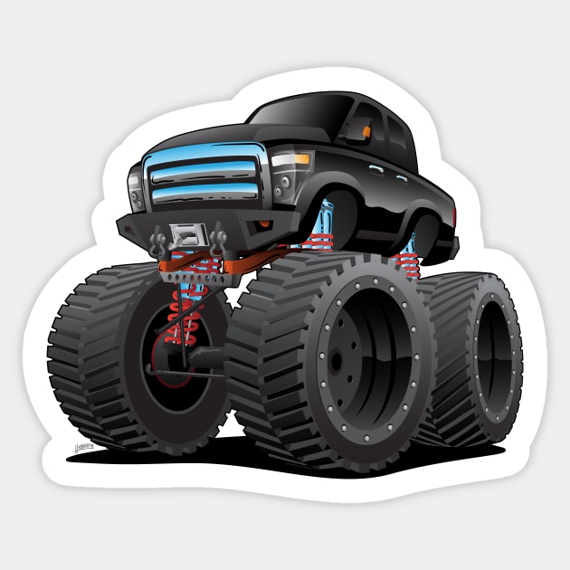 Cartoon Monster Truck Auto Car Bumper Sticker Decal