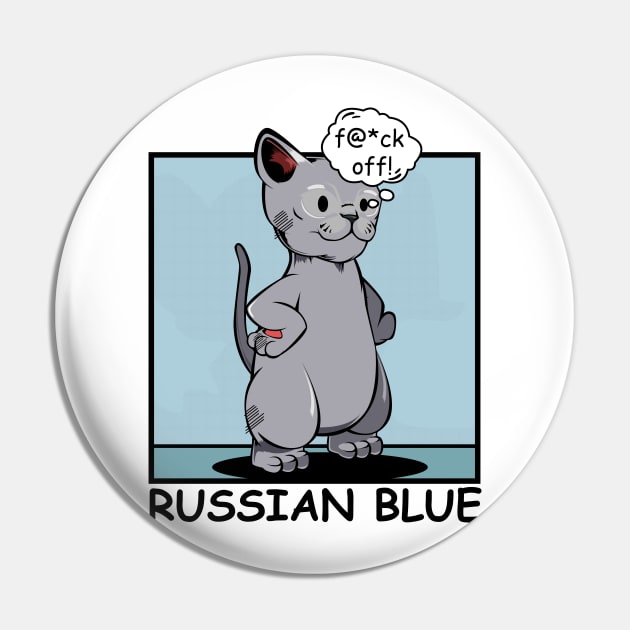 Russian Blue Cat Pin by Lumio Gifts