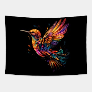 Neon Hummingbird #3 Tapestry