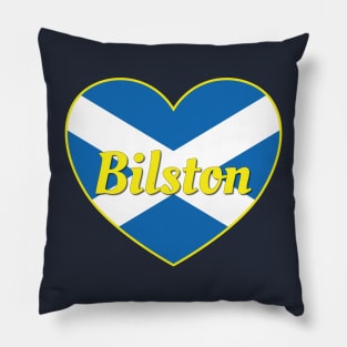 Bilston Scotland UK Scotland Flag Heart Pillow