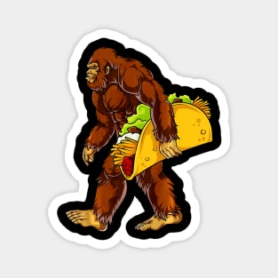 Bigfoot Carrying Taco Cinco de Mayo Magnet