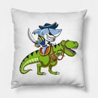 Shark Pirate Riding T-Rex Dinosaur Pillow