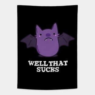 Well That Sucks Cute Baby Bat Pun Tapestry