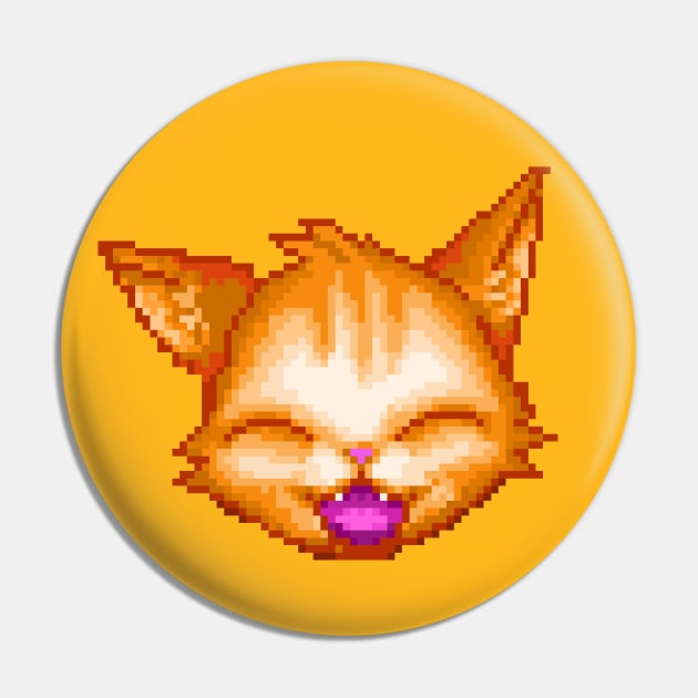 HappyCat Pixel Art Pin by StickSicky