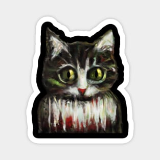 Spooky cat artwork Magnet