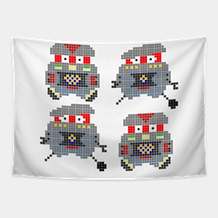 #floatyrobotbuddies (8 bit style) Tapestry