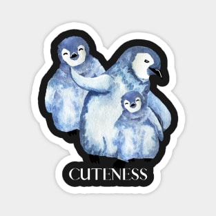 Cute fluffy Penguins Design Magnet