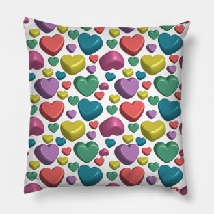 Colorful Hearts Pattern Pillow