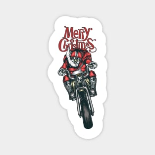 santa clause riding motorcycle Magnet