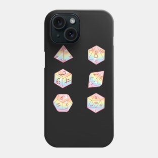 Pastel rainbow dice set Phone Case