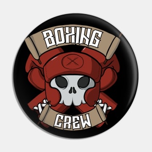 Boxing crew Jolly Roger pirate flag Red corner Pin