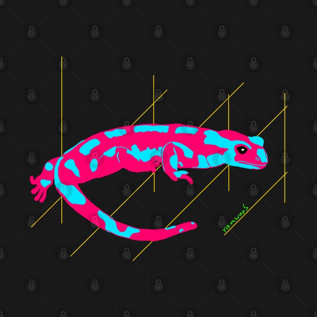 Pink and blue Salamander by Namwuob